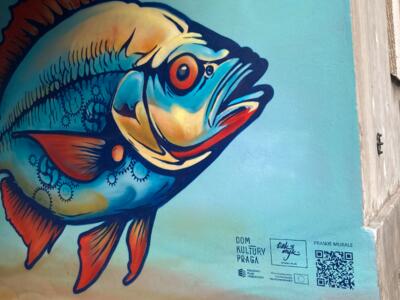 Ryba, the Fish with Gears — Street art by Taki Myk in Warszawa