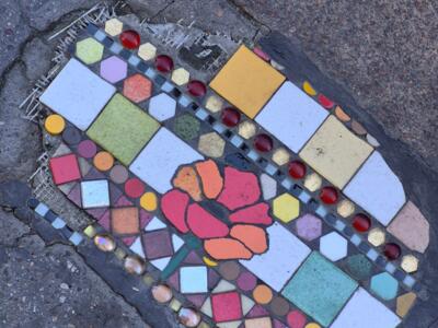 Flacking fleuri d'Ememem, rue Chaudronnerie — Street art de Ememem à Dijon