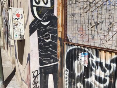 Black Ninja Covered in Tags — Street art by David de Limon in València