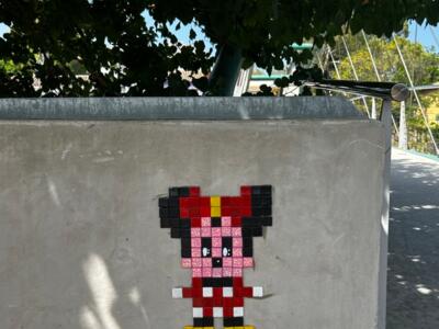 Minnie Mouse in Tile Mosaic — Street art by Astro Boy in Beniarbeig