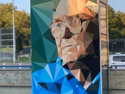Portrait of Zdzisław Beksiński — Street art in Warszawa