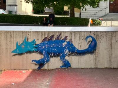 Mechanical chimeras — Street art by Codex Urbanus in Le Locle