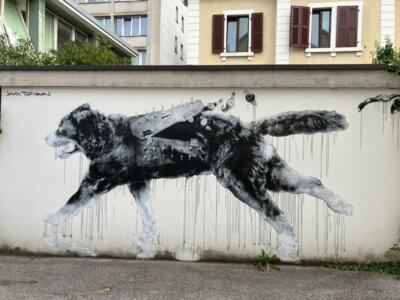Le contrebandier — Street art de Jussi TwoSeven à Le Locle