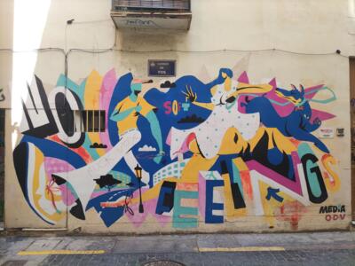 No Soft Feelings, Rider and Bull — Street art in València