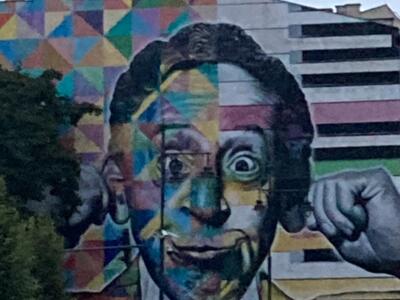Portrait of Artur Rubinstein by Kobra — Street art by Eduardo Kobra in Łódź