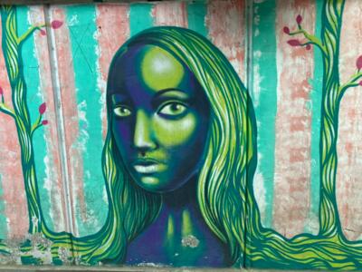 La fille verte de la rue Shavteli — Street art à Tbilisi