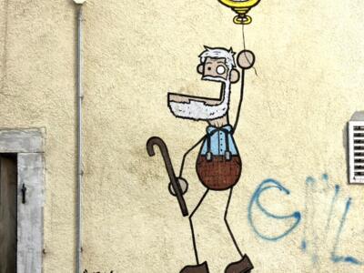 Le temps s'envole — Street art de TocToc à Le Locle
