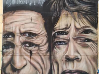 The Stones on Metal Doors — Street art by Chikitin in València