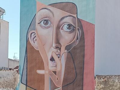 Belin's fragmented face in Córdoba — Street art by Belin in Córdoba