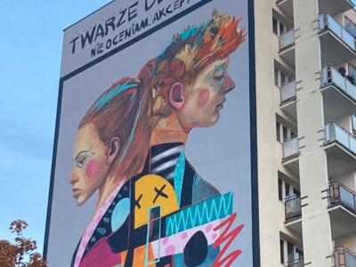 Twarze depresji, the faces of depression — Street art by Wojciech Brewka in Warszawa