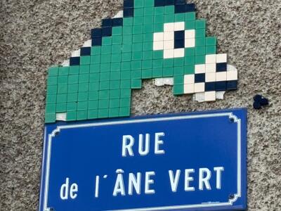 L'âne vert de la rue de l'Âne Vert — Street art de Mifamosa à Loury