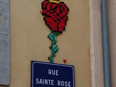 La rose de la rue Sainte Rose — Street art de Mifamosa à Clermont-Ferrand