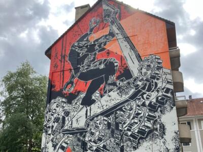 Les Esclaves du Temps — Street art de M-CITY à Le Locle