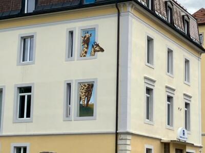 Les girafes — Street art de Carolus à La Chaux-de-Fonds