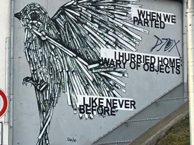Departure (Objects), the bird of objects — Street art by Dede, Nitzan Mintz in Prague