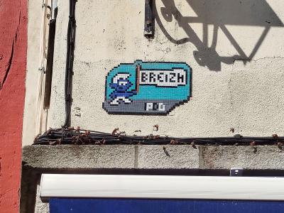 Breizh en mosaïque turquoise — Street art de IPDO à Vannes