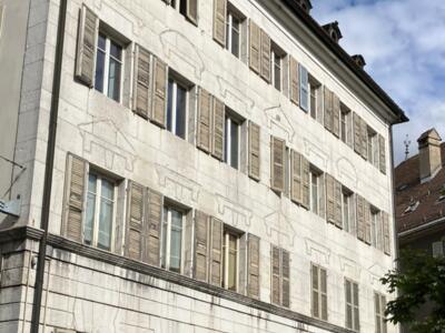Line-Drawn Animals along the Cornices — Street art in La Chaux-de-Fonds