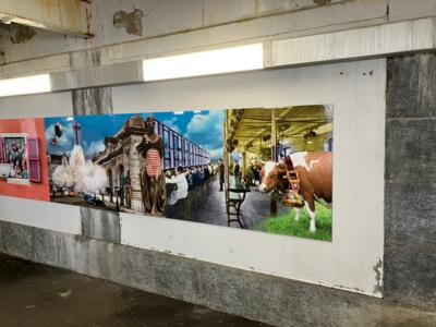 Quai 6 2/3, photomontages de Plonk & Replonk — Street art à La Chaux-de-Fonds