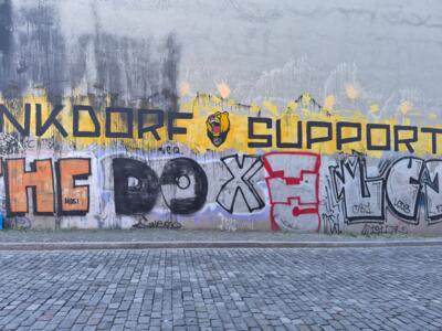 Mur de supporters et tags à Berne — Street art à Bern