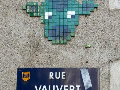 Créature verte de la rue Vauvert — Street art de Mifamosa à Blois