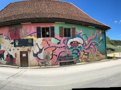 The Bikini Test Octopus — Street art in La Chaux-de-Fonds