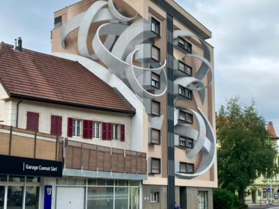 Anamorphosis, Peeta's Volumes — Street art by Peeta in Le Locle