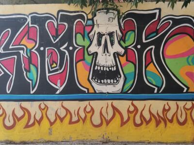 Wildstyle Lettering with Skull — Street art in València