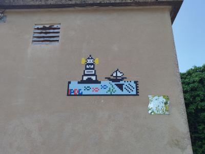 Paysage breton au phare — Street art de IPDO à Vannes