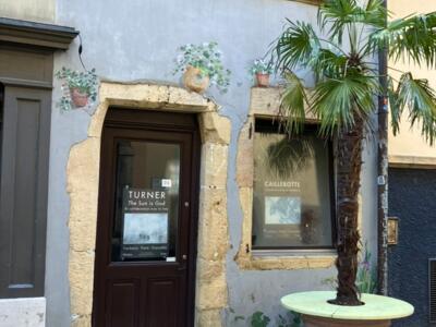 Pots de fleurs peints sur une devanture — Street art à Neuchâtel