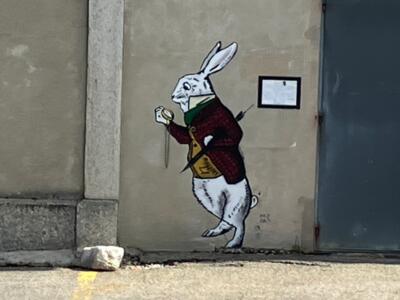 OakOak's White Rabbit — Street art by OakOak in Le Locle