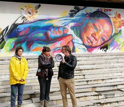 Opening of Sêma Lao's work on the Bourges wall.