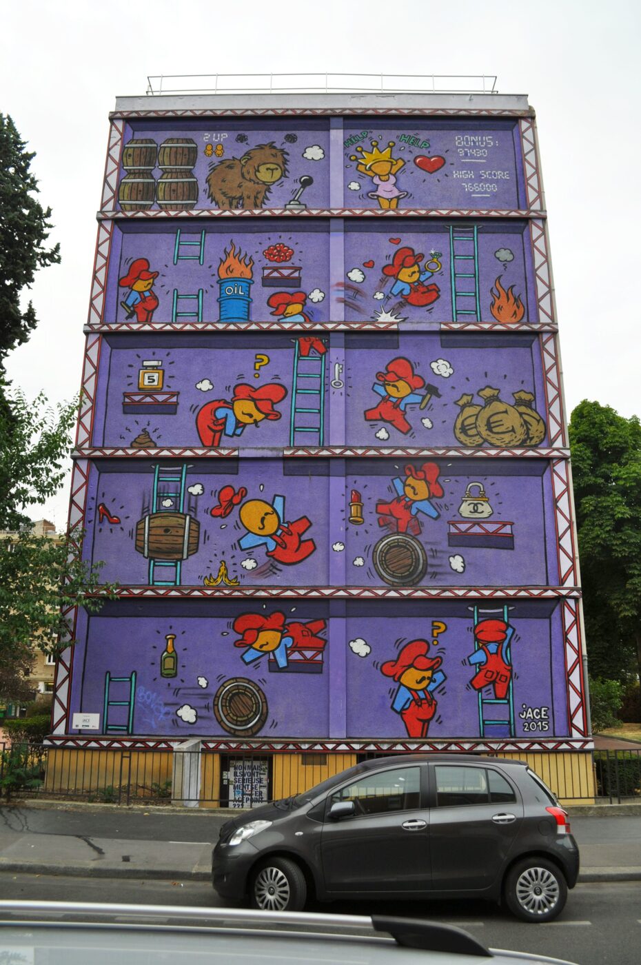Donkey Kong Across Five Floors by Jace - 61 Rue du Moulinet, 75013 Paris