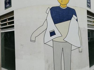 Personnage minimaliste coin de rue