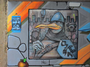 figthing pingouin belgium-brugge-graffiti
