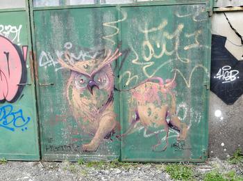 Le hibou france-isse-graffiti