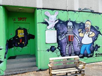 Bender, Raving Rabbids, Bart, Homer france-angers-graffiti