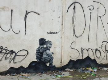 Enfants Syriens lebanon-njar-graffiti