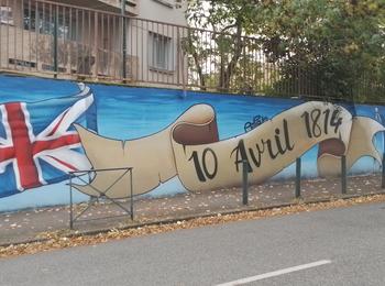 fresque la bataille du 10 avril 1814 france-toulouse-graffiti