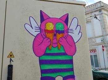 chat au 2 cornets de glaces france-royan-sticking