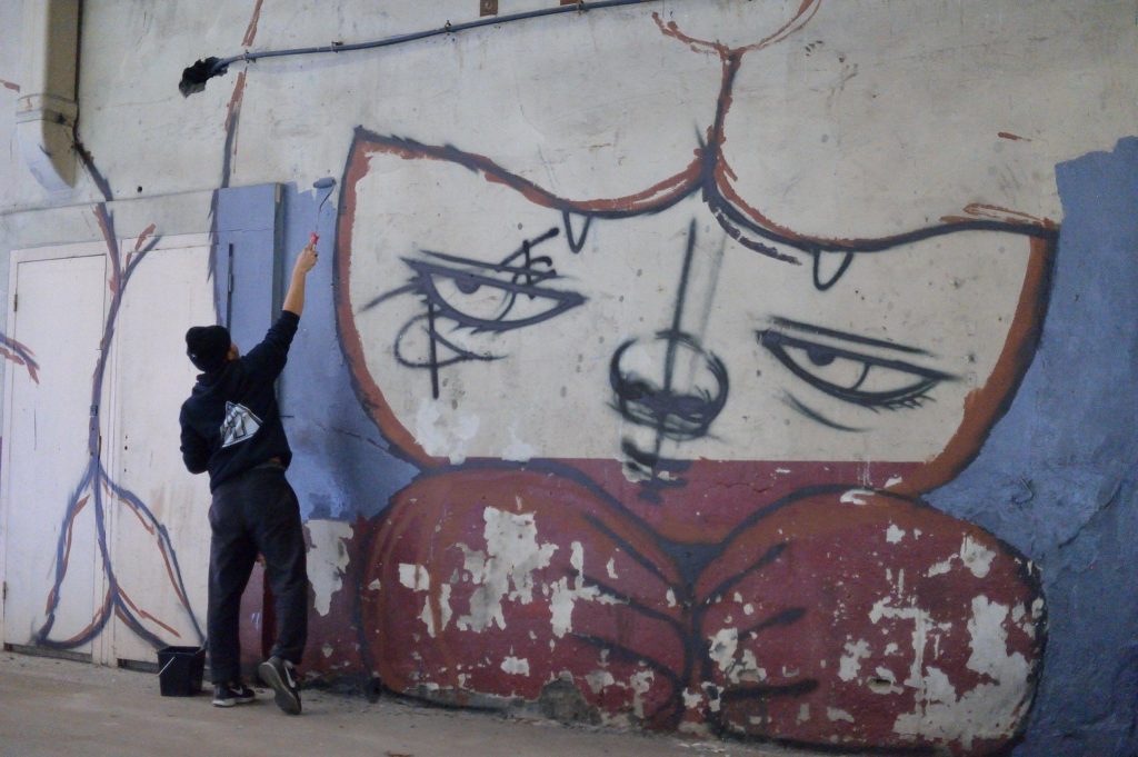 Peinture fraiche festival préparatifs, du 3 au 12 mai 2019, Lyon (France)