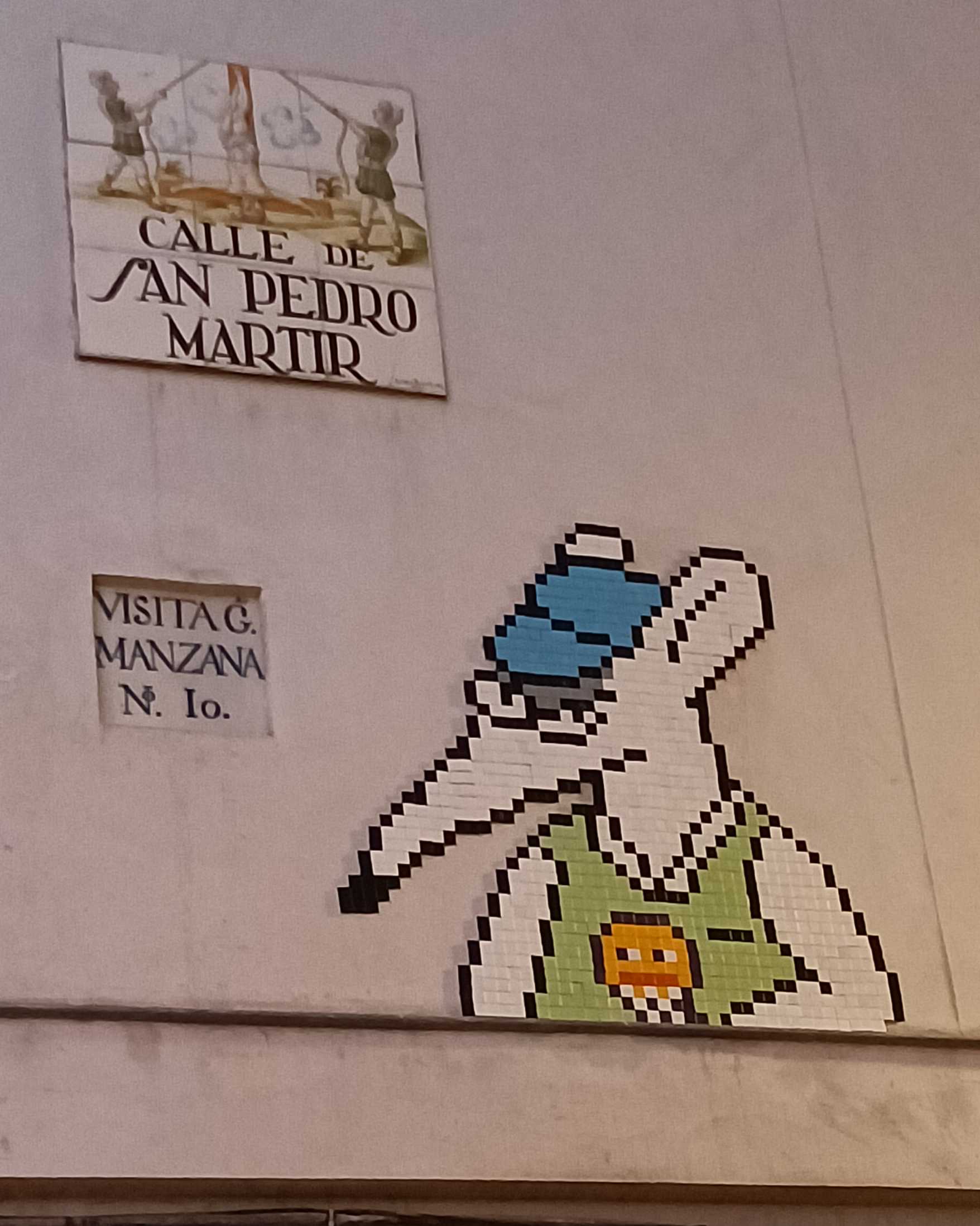 This pixel art mosaic by Basket of Nean dep… — Madrid, Spain