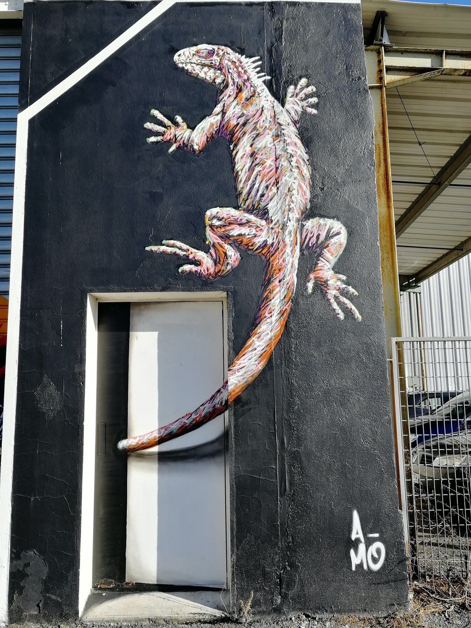 Graffiti 769 Lezard Gecko de A-mo capturé par Rabot à Bordeaux France