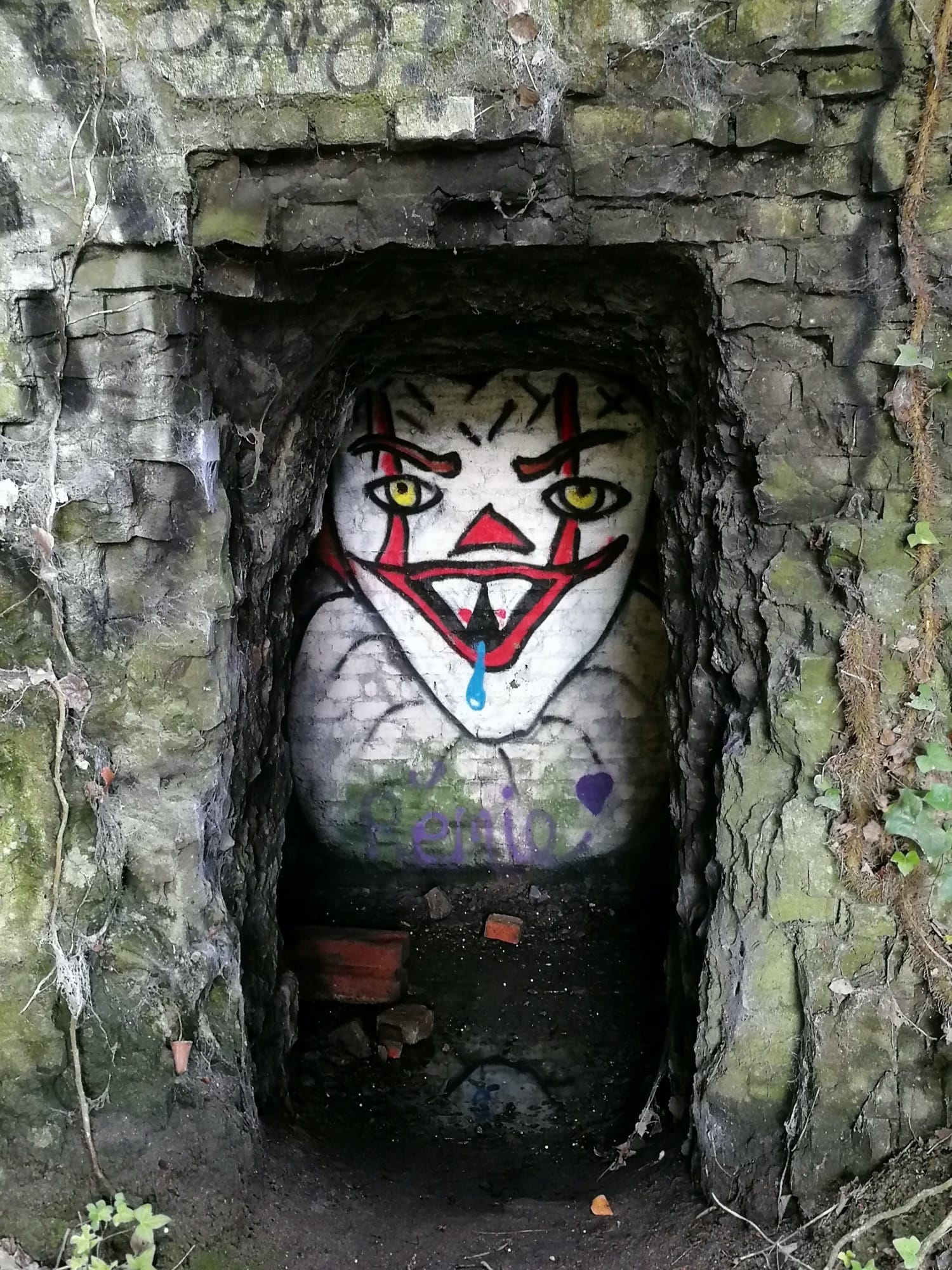 Graffiti 894 Terrifying clown capturé par Rabot à Trignac France