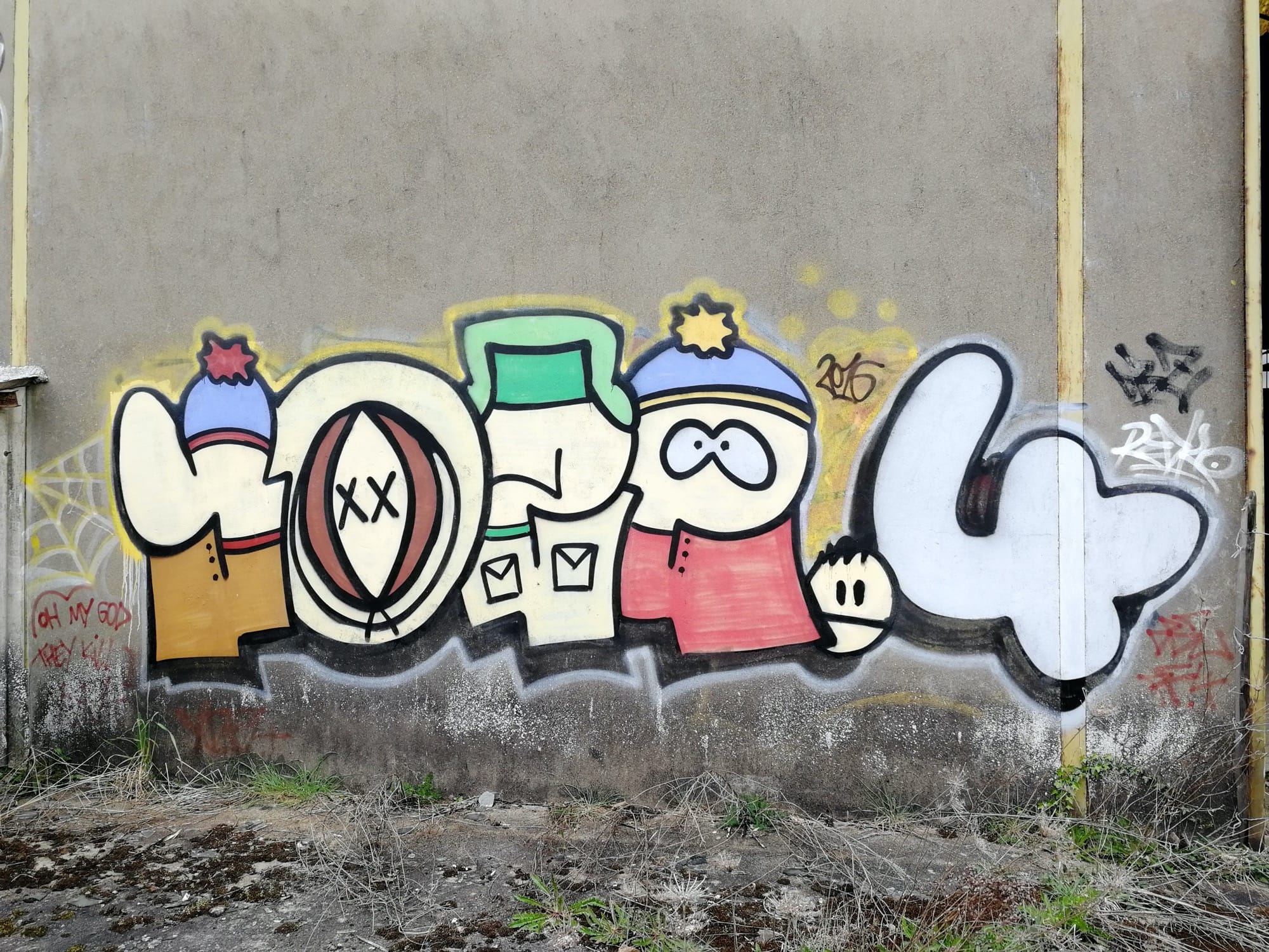 Graffiti 1412 South park capturé par Rabot à Issé France