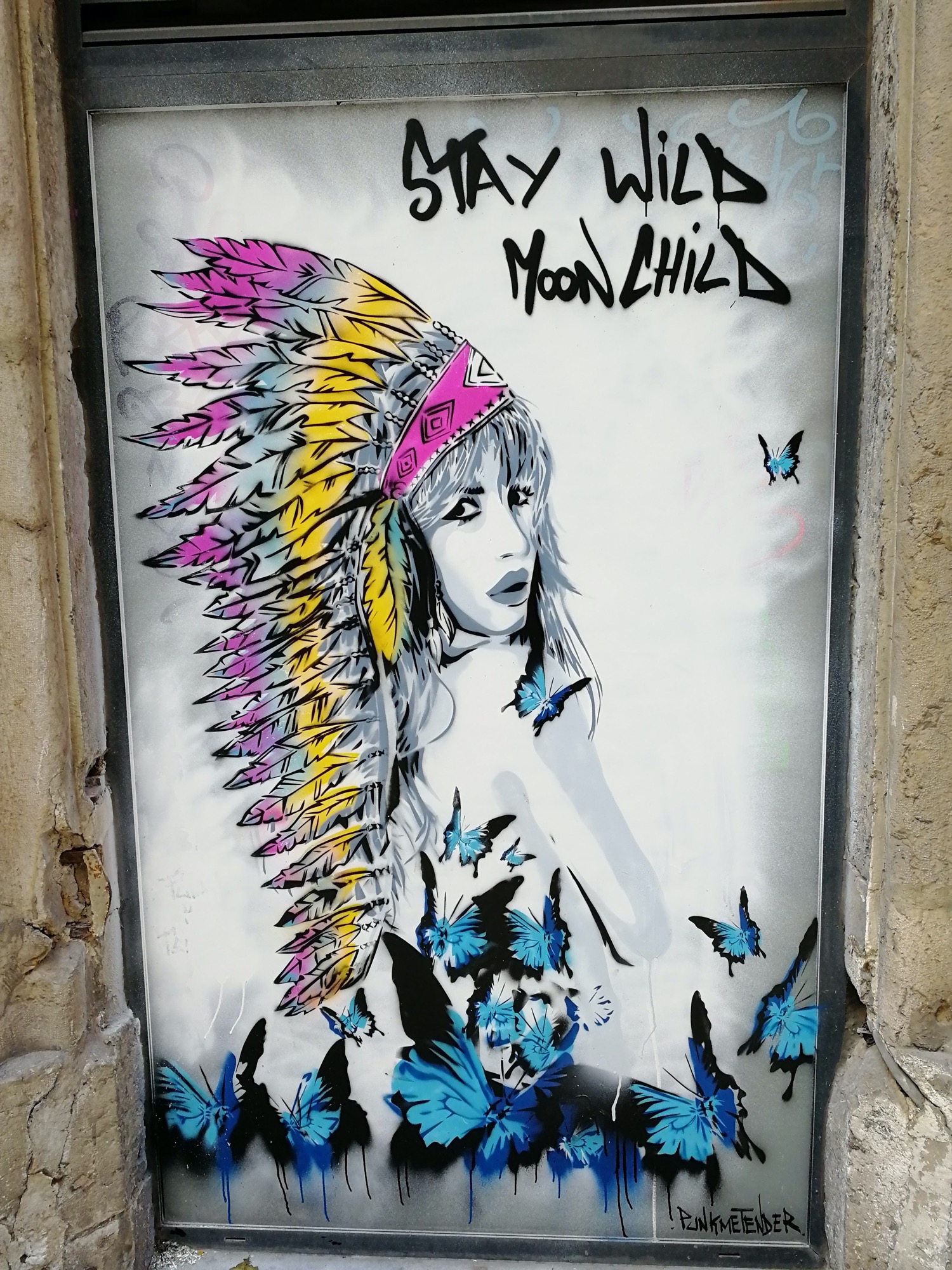 Graffiti 1599 Stay wild moon child captured by Rabot in Lyon France