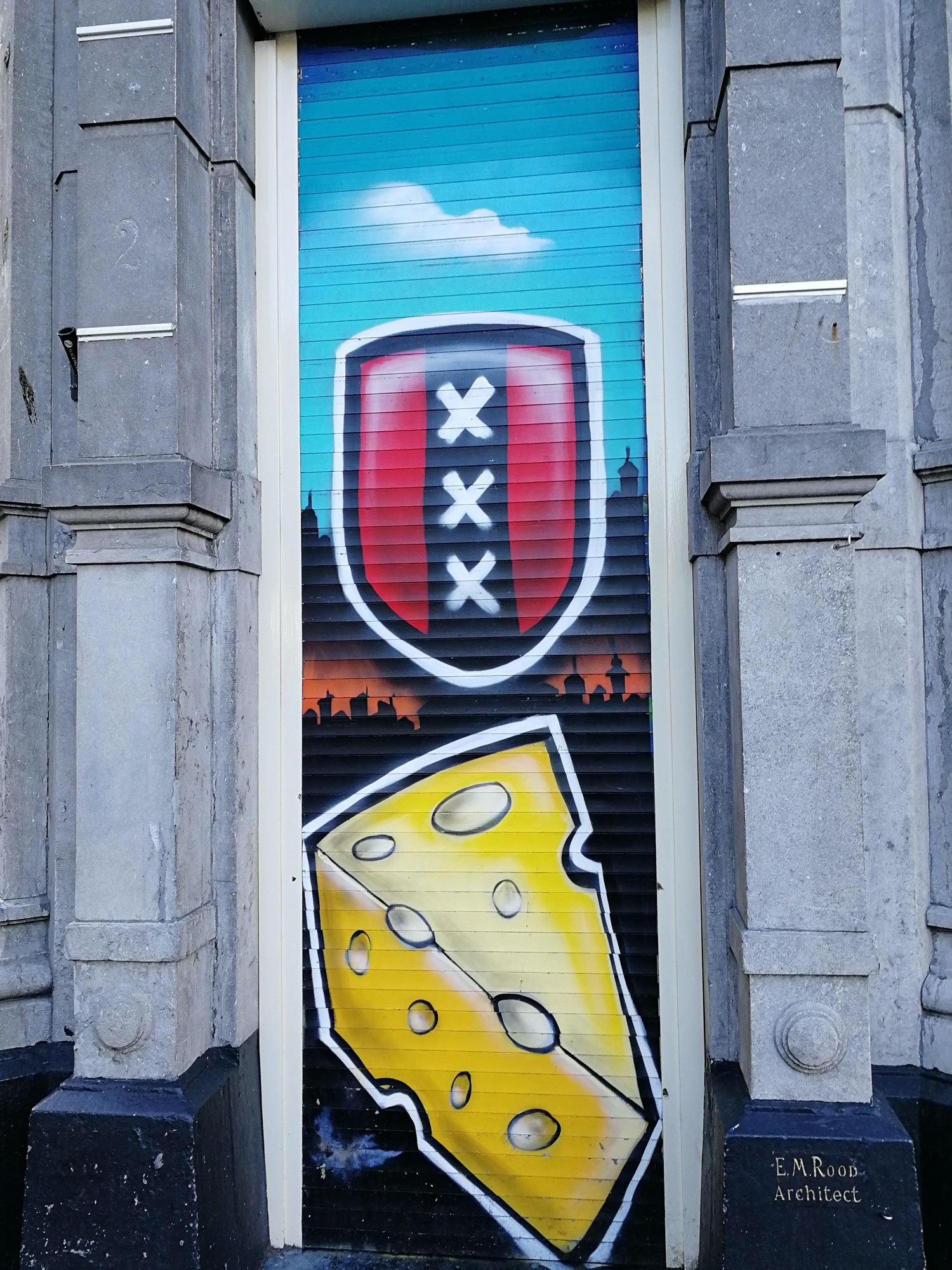Graffiti 1611 Amsterdam cheese captured by Rabot in Amsterdam Netherlands