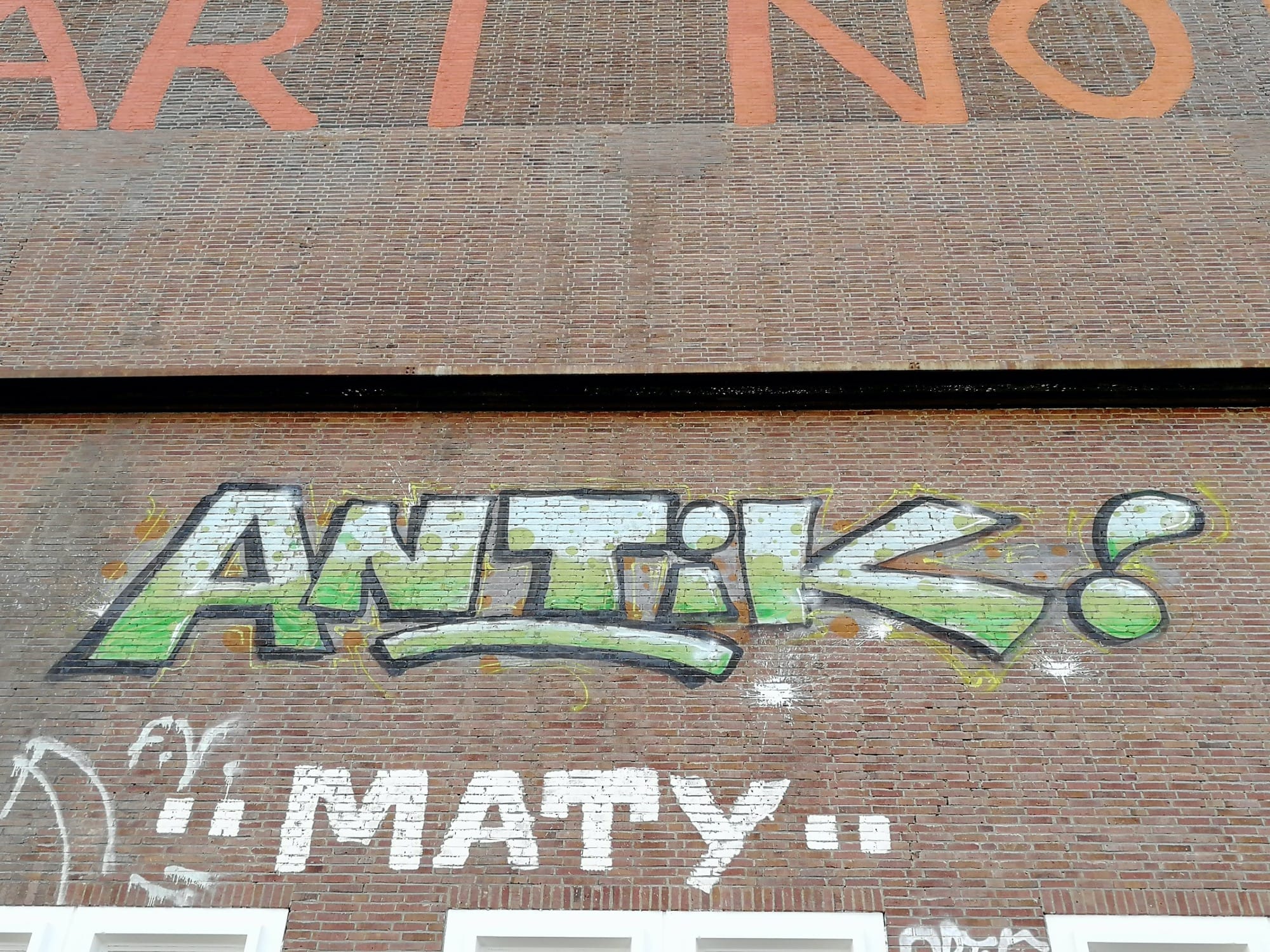 Graffiti 1718 Antik captured by Rabot in Amsterdam Netherlands