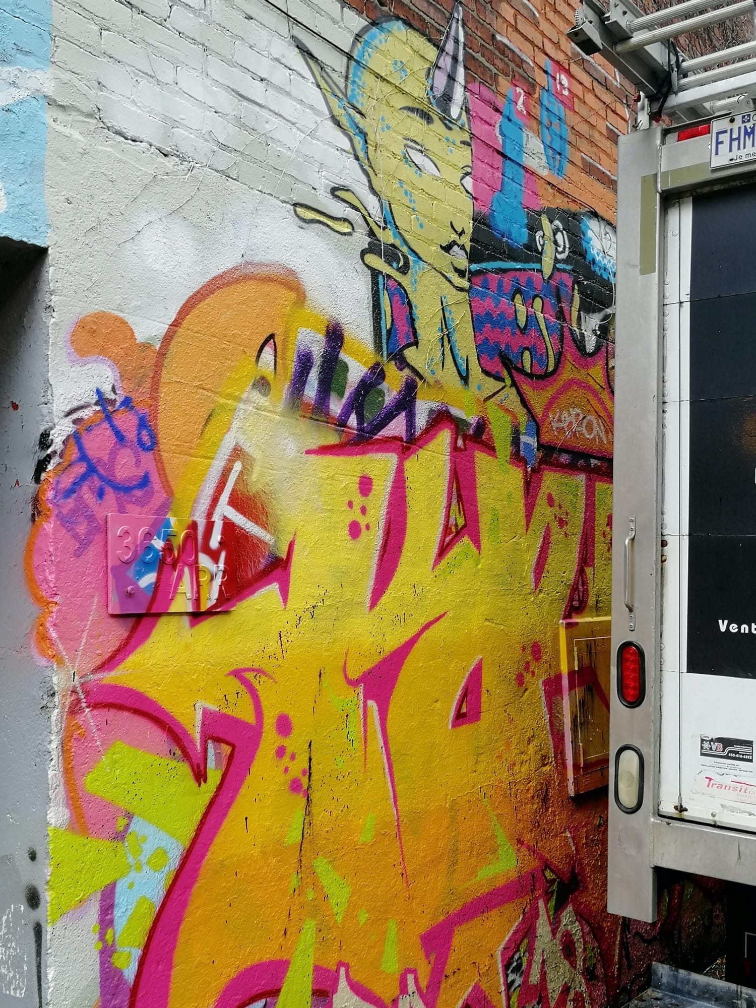 Graffiti 2095  capturé par Rabot à Montréal Canada