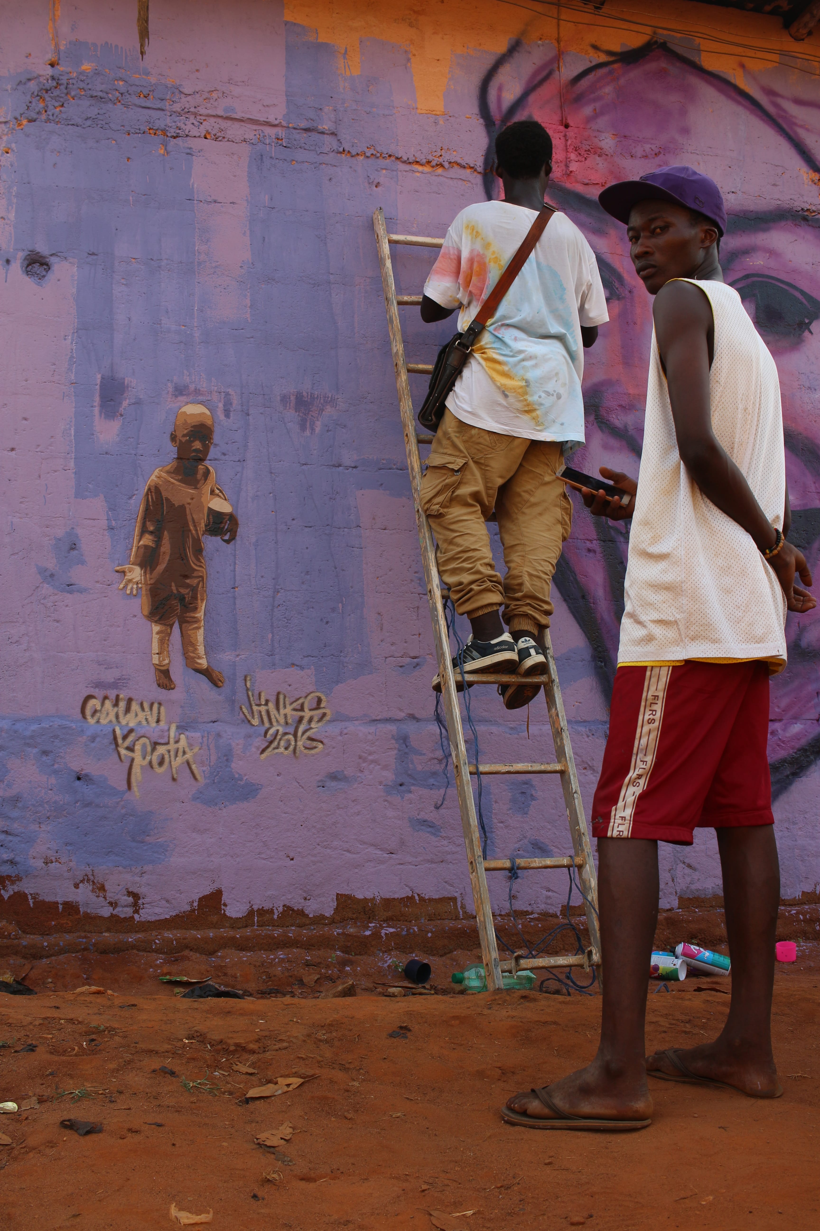 Graffiti 4644 Talibé by the artist Jinks Kunst captured by Jinks Kunst in Abomey Calavi Benin