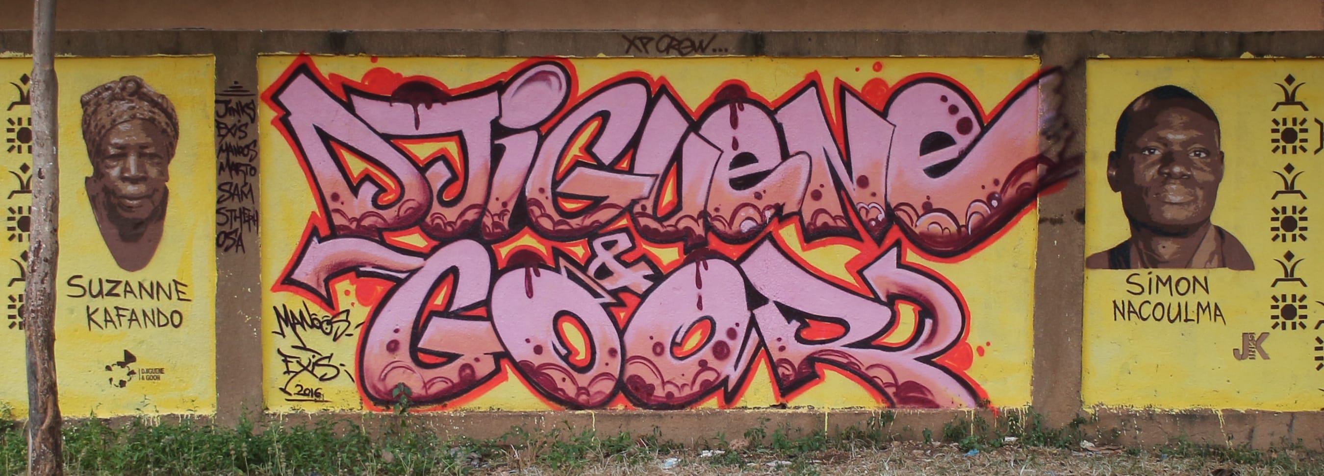Graffiti 4646 Djiguene & Goor by the artist Jinks Kunst captured by Jinks Kunst in Ouagadougou Burkina Faso